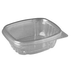 Genpak AD16 16 oz Plastic Hinged Container, 5-3/8 x 4-1/2 x 2-5/8, Clear  - 200 / Case