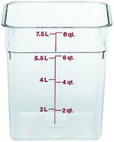 Cambro 8SFSCW135 8 Qt. Clear Square Polycarbonate Food Storage Container