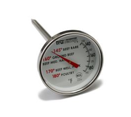 Taylor 3504 Meat Thermometer, 2 Dial, 4-1/2 Stainless Stem, 120