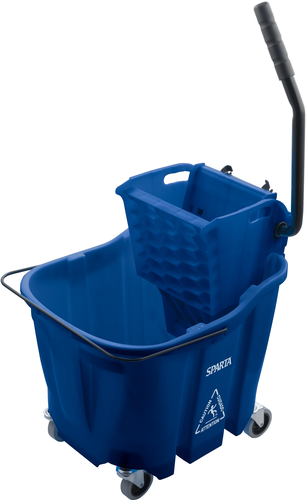 Carlisle 8690414 Omnifit 35-Quart Mop Bucket Combo with Side Press Wringer, Blue