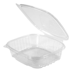 Genpak AD24 Hinged 24 oz Clear Plastic Deli Take Out Food