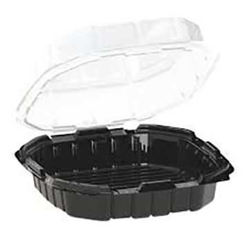 Anchor Packaging 4669020 Crisp Food Technologies 1-Comp. Hinged Lid Takeout  Container - 9 x 9